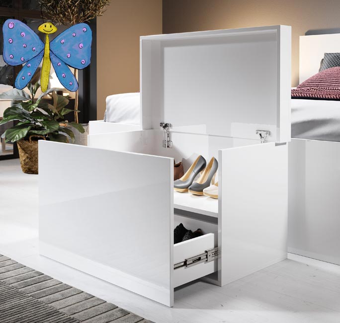 Baúl zapatero Dorian en color blanco